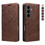 For Samsung Galaxy S26+ Wallet Case RFID Blocking Card Slots Stand Magnetic Closure Leather Phone Cover