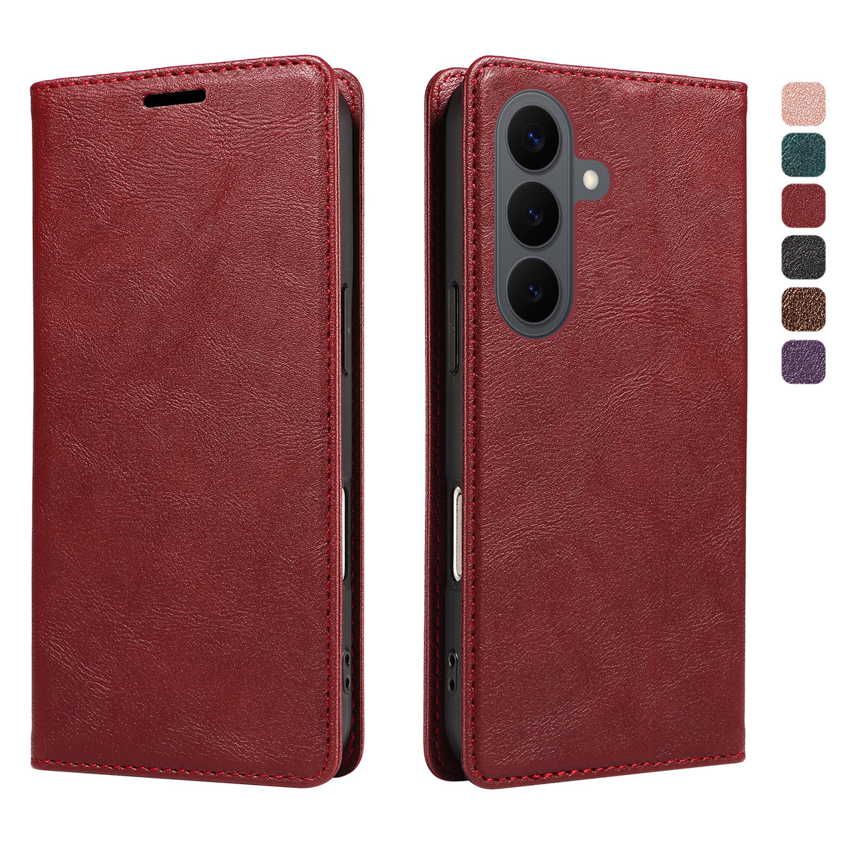 For Samsung Galaxy S26+ Wallet Case RFID Blocking Card Slots Stand Magnetic Closure Leather Phone Cover