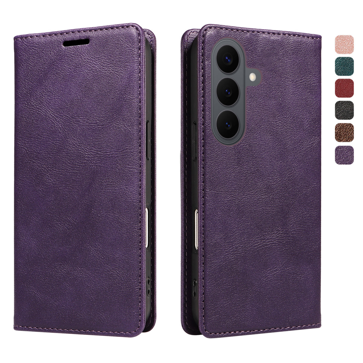 For Samsung Galaxy S26+ Wallet Case RFID Blocking Card Slots Stand Magnetic Closure Leather Phone Cover