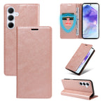 Til Samsung Galaxy A55 5G Pung Etui RFID Blokerende Kortpladser Stativ Magnetisk Lukning Læder Telefoncover