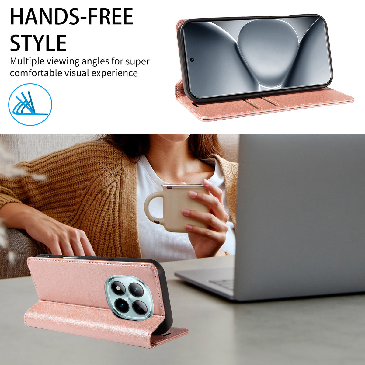 For Xiaomi Poco M8 Pro 5G / Xiaomi Redmi Note 15 Pro+ 5G (Global) Wallet Case RFID Blocking Card Slots Stand Magnetic Closure Leather Phone Cover