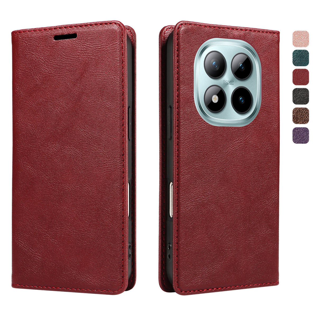 For Xiaomi Poco M8 Pro 5G / Xiaomi Redmi Note 15 Pro+ 5G (Global) Wallet Case RFID Blocking Card Slots Stand Magnetic Closure Leather Phone Cover