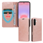 For Samsung Galaxy A37 5G Wallet Case RFID Blocking Card Slots Stand Magnetic Closure Leather Phone Cover