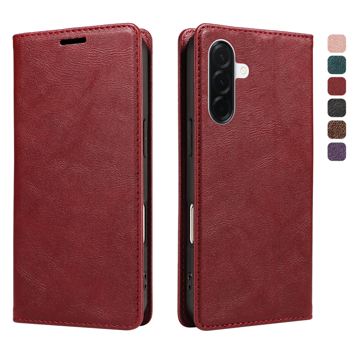 For Samsung Galaxy A37 5G Wallet Case RFID Blocking Card Slots Stand Magnetic Closure Leather Phone Cover