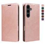 For Samsung Galaxy S25 FE Wallet Case RFID Blocking Card Slots Stand Magnetic Closure Leather Phone Cover