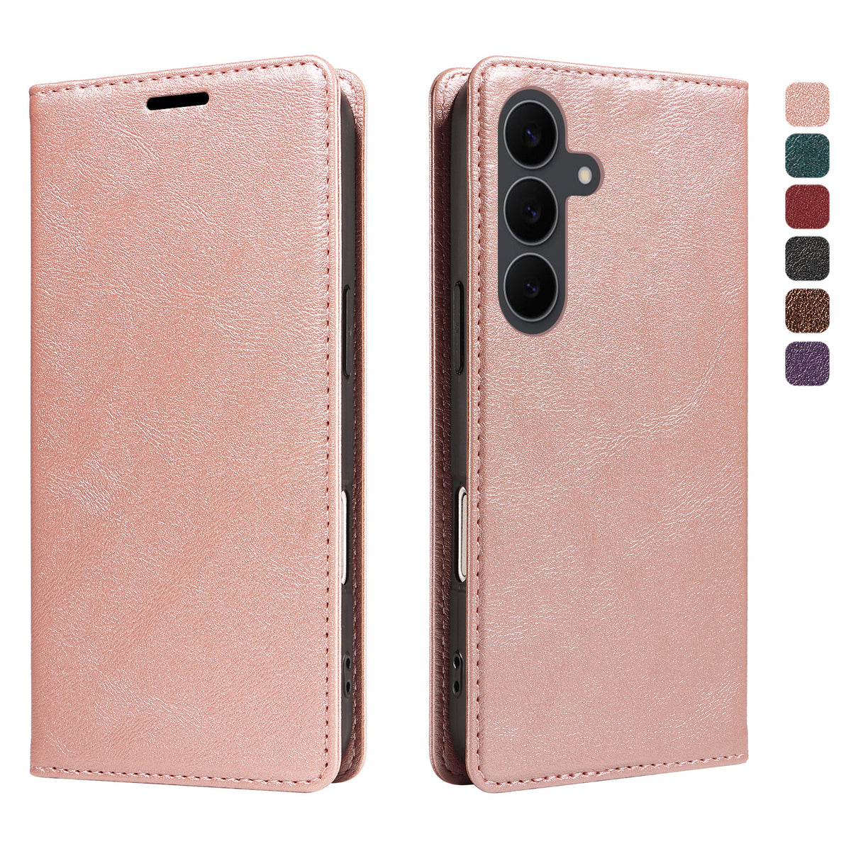 For Samsung Galaxy S25 FE Wallet Case RFID Blocking Card Slots Stand Magnetic Closure Leather Phone Cover