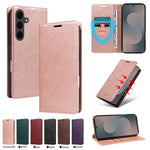 For Samsung Galaxy S25 FE Wallet Case RFID Blocking Card Slots Stand Magnetic Closure Leather Phone Cover