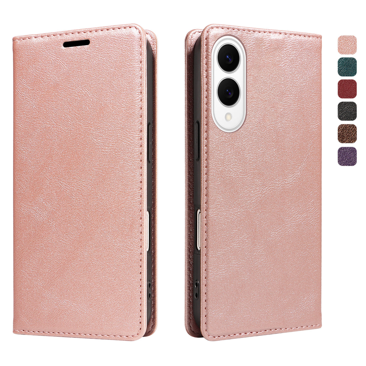 Til Samsung Galaxy S25 Edge Pung Etui RFID Blokerende Kortpladser Stativ Magnetisk Lukning Læder Telefoncover