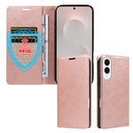 Til Samsung Galaxy S25 Edge Pung Etui RFID Blokerende Kortpladser Stativ Magnetisk Lukning Læder Telefoncover
