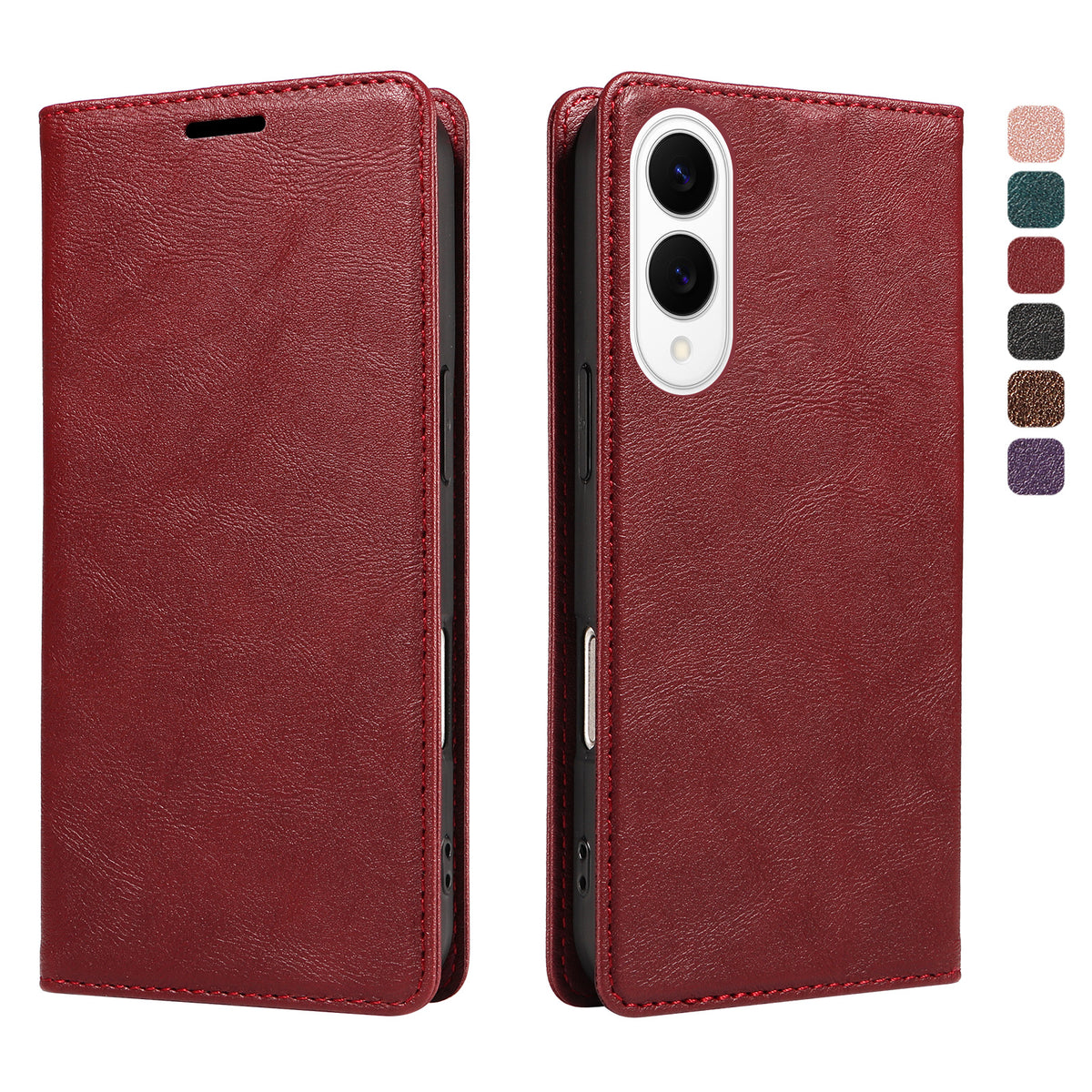 Til Samsung Galaxy S25 Edge Pung Etui RFID Blokerende Kortpladser Stativ Magnetisk Lukning Læder Telefoncover