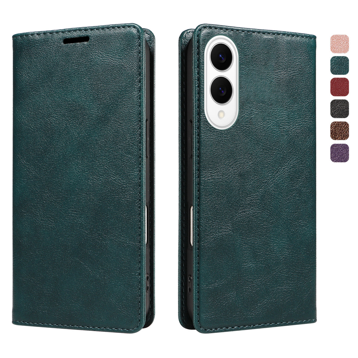 Til Samsung Galaxy S25 Edge Pung Etui RFID Blokerende Kortpladser Stativ Magnetisk Lukning Læder Telefoncover