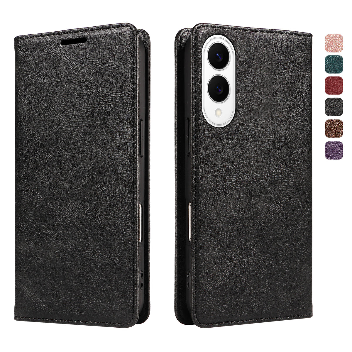 Til Samsung Galaxy S25 Edge Pung Etui RFID Blokerende Kortpladser Stativ Magnetisk Lukning Læder Telefoncover
