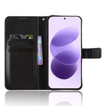 Xiaomi Redmi Note 17 4G (Global) / Note 17 5G (Global) / Note 17 (Indien/Kina) 5G Läderplånboksfodral med rem, diamantstruktur, mobilskal