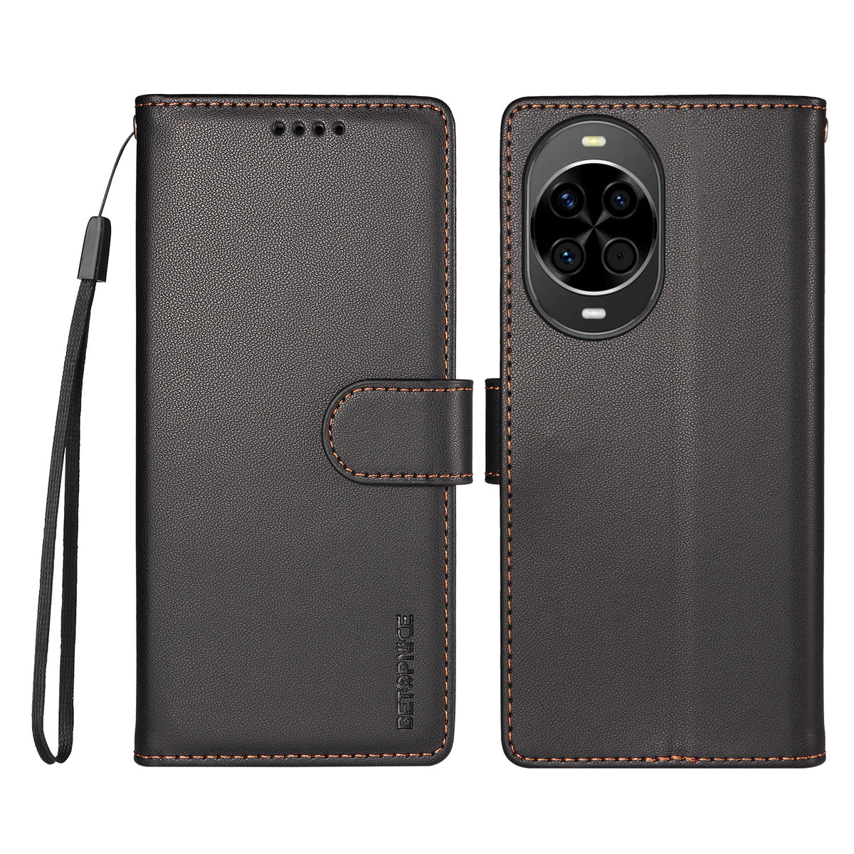 BETOPNICE för Huawei nova 14 Pro 5G / Huawei nova 13 Pro 5G 006 Skal RFID-blockerande plånboksfodral i läder med handledsrem