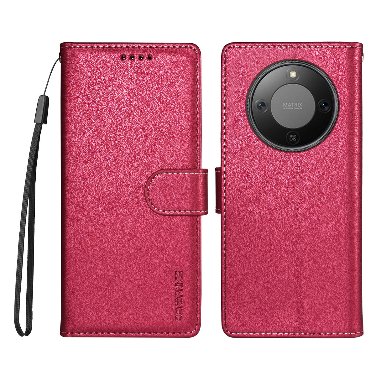 BETOPNICE for Honor X9d 5G / Honor Magic8 Lite 5G / Honor X70 5G 006 Case RFID Blocking Wallet Stand Leather Phone Cover with Wrist Strap
