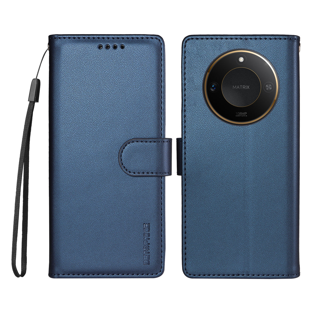 BETOPNICE for Honor X9c Smart 5G / Honor X60 5G 006 Case RFID Blocking Wallet Stand Leather Phone Cover with Wrist Strap