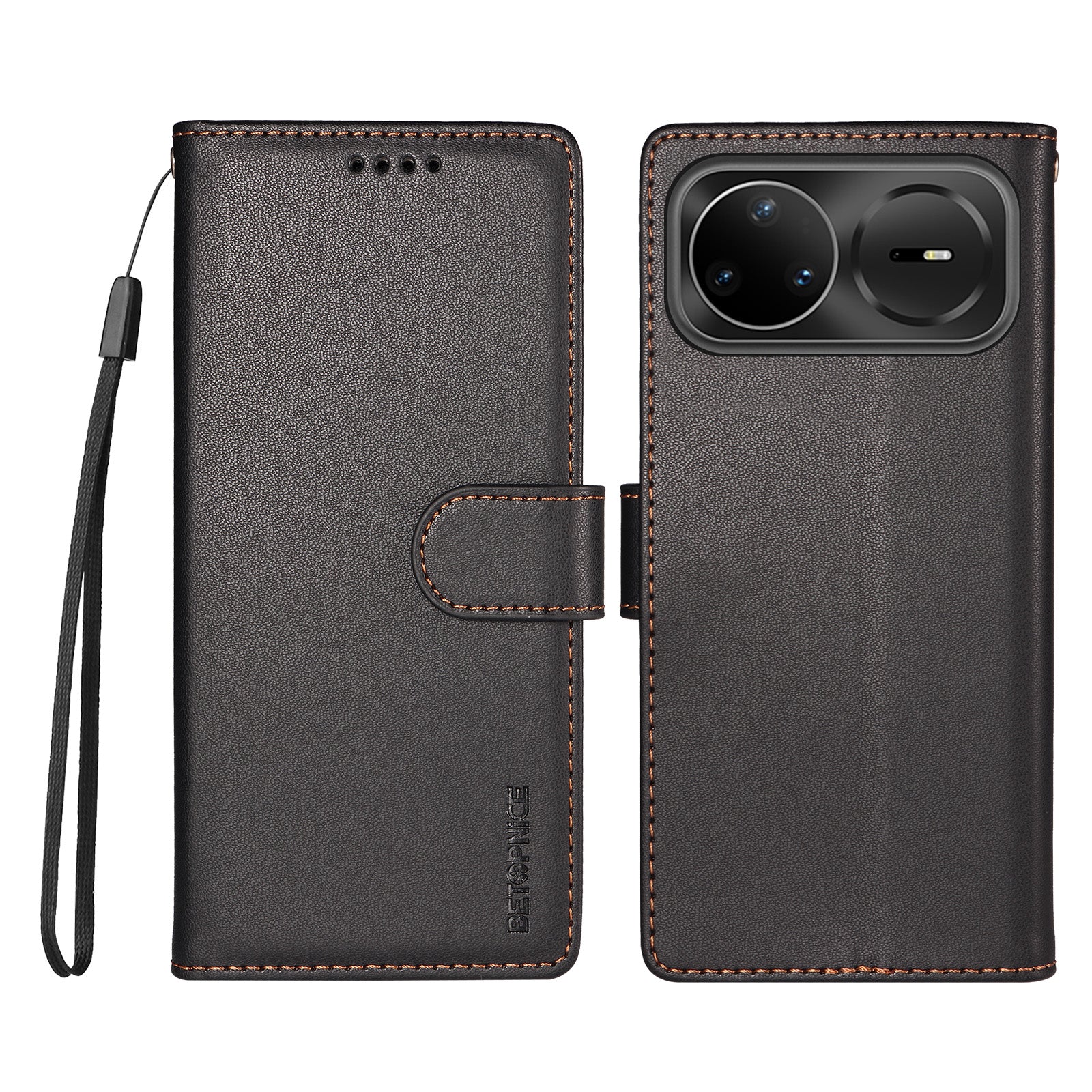 BETOPNICE cover til Huawei nova 15 Ultra 5G / Huawei nova 16 Pro 5G / Huawei nova 16 Ultra 5G / Huawei nova 15 Pro 5G 006, RFID-blokerende tegnebogsetui i læder med håndledsrem