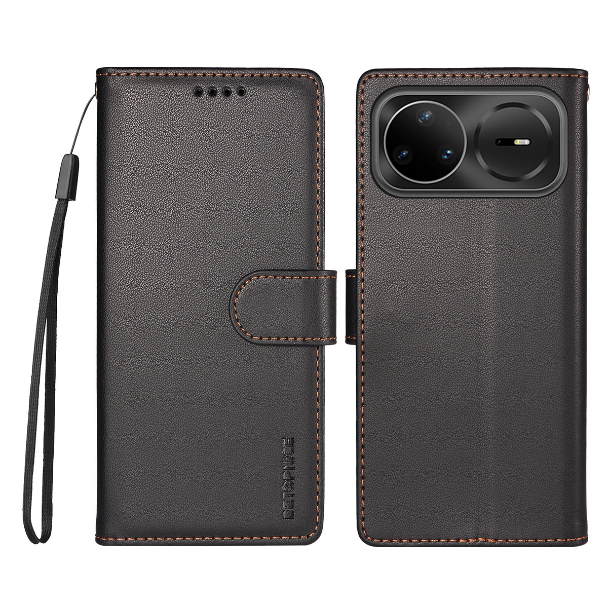 BETOPNICE for Huawei nova 15 Ultra 5G / Huawei nova 16 Pro 5G / Huawei nova 16 Ultra 5G / Huawei nova 15 Pro 5G 006 Case RFID Blocking Wallet Stand Leather Phone Cover with Wrist Strap