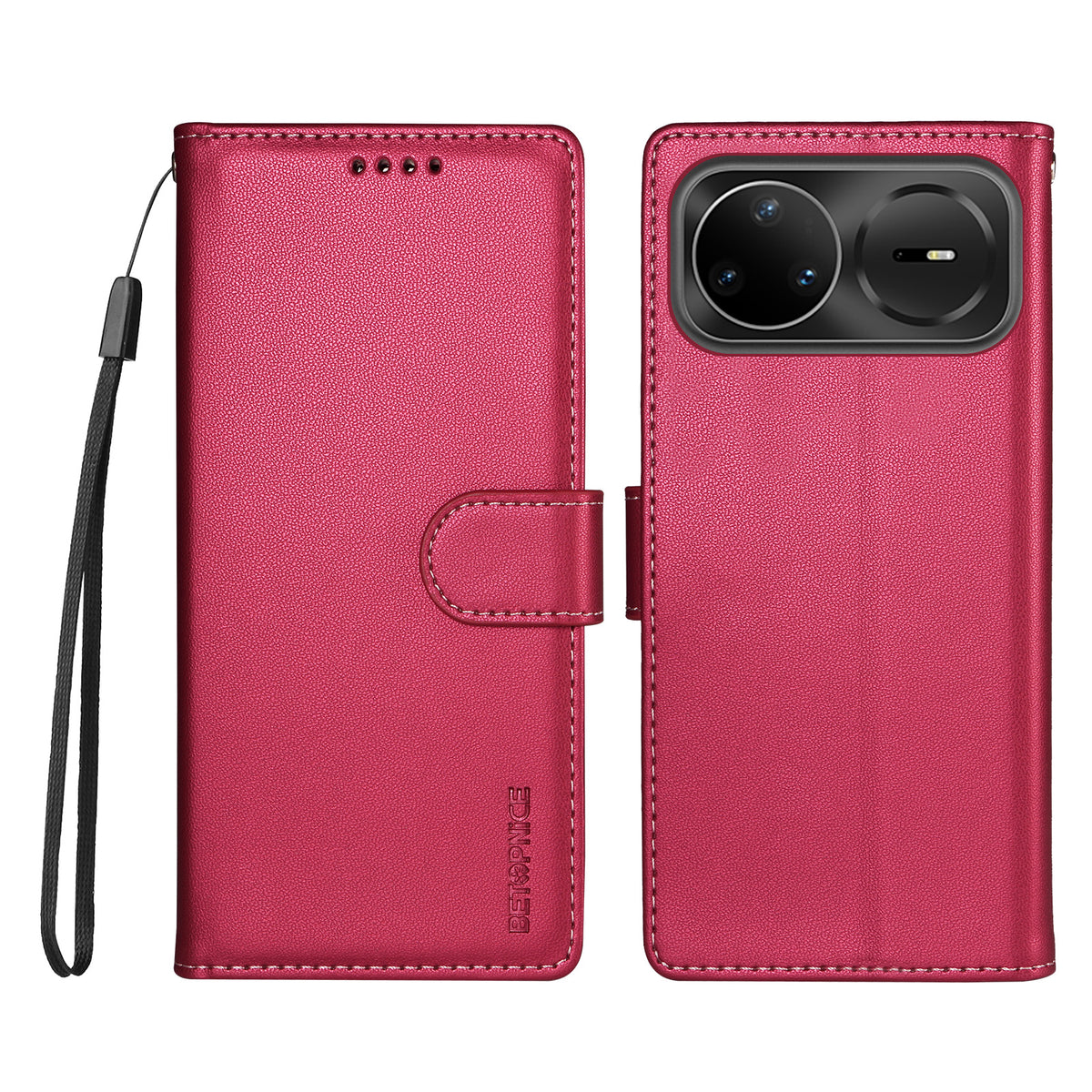 BETOPNICE för Huawei nova 15 Ultra 5G / Huawei nova 16 Pro 5G / Huawei nova 16 Ultra 5G / Huawei nova 15 Pro 5G 006 Skal RFID-blockerande plånboksfodral i läder med handledsrem