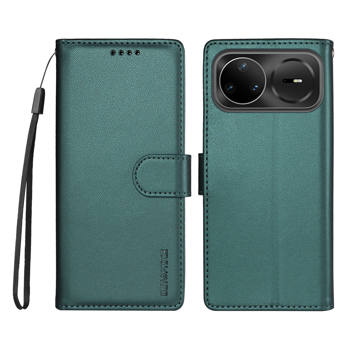 BETOPNICE for Huawei nova 15 Ultra 5G / Huawei nova 16 Pro 5G / Huawei nova 16 Ultra 5G / Huawei nova 15 Pro 5G 006 Case RFID Blocking Wallet Stand Leather Phone Cover with Wrist Strap
