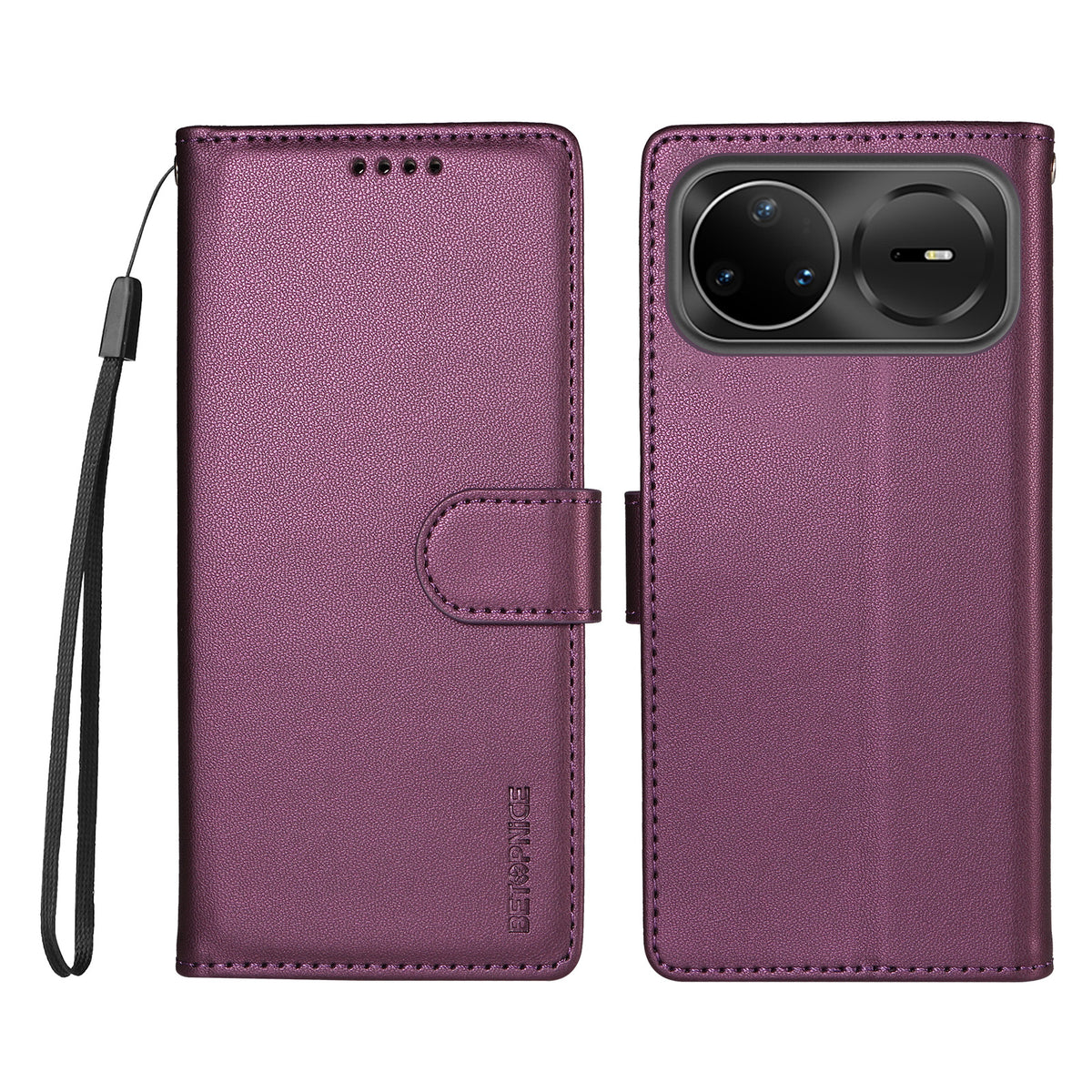 BETOPNICE för Huawei nova 15 Ultra 5G / Huawei nova 16 Pro 5G / Huawei nova 16 Ultra 5G / Huawei nova 15 Pro 5G 006 Skal RFID-blockerande plånboksfodral i läder med handledsrem