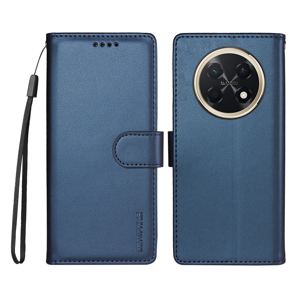 BETOPNICE for Huawei nova 15 Max / Huawei Enjoy 90 Pro Max 006 Case RFID Blocking Wallet Stand Leather Phone Cover with Wrist Strap