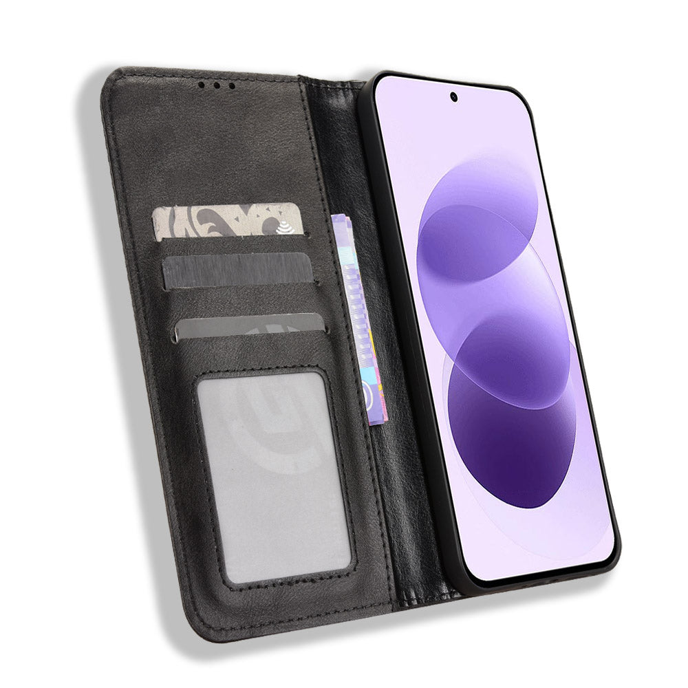 For Xiaomi Redmi Note 17 4G (Global) / Note 17 5G (Global) / Note 17 (India / China) 5G Leather Case Wallet Stand Retro Texture Phone Cover
