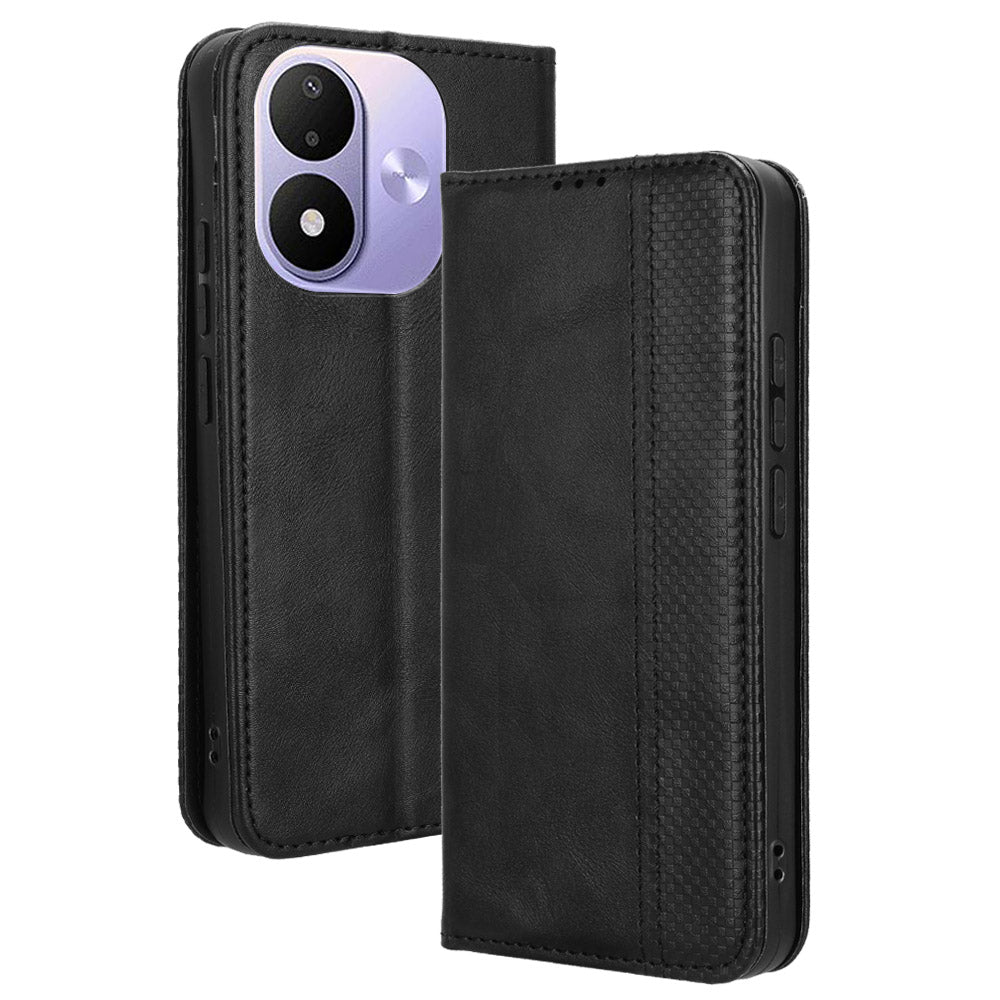 For Xiaomi Redmi Note 17 4G (Global) / Note 17 5G (Global) / Note 17 (India / China) 5G Leather Case Wallet Stand Retro Texture Phone Cover