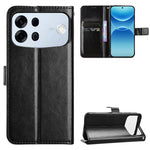 For Oppo A7 Pro Max 5G PU Leather Case with Strap Crazy Horse Texture Phone Wallet Cover