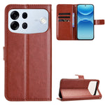 For Oppo A7 Pro Max 5G PU Leather Case with Strap Crazy Horse Texture Phone Wallet Cover