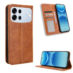 För Oppo A7 Pro Max 5G Läderfodral Plånboksställ Retro Textur Mobilskal