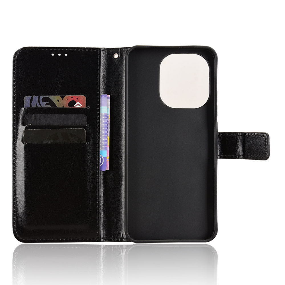 For Xiaomi Redmi Note 17 4G (Global) / Note 17 5G (Global) / Note 17 (India / China) 5G PU Leather Case with Strap Crazy Horse Texture Phone Wallet Cover