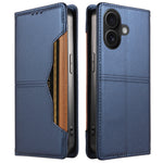 iPhone 16 Plånboksfodral Externt Kortfack Magnetiskt Stängande Lädermobilfodral