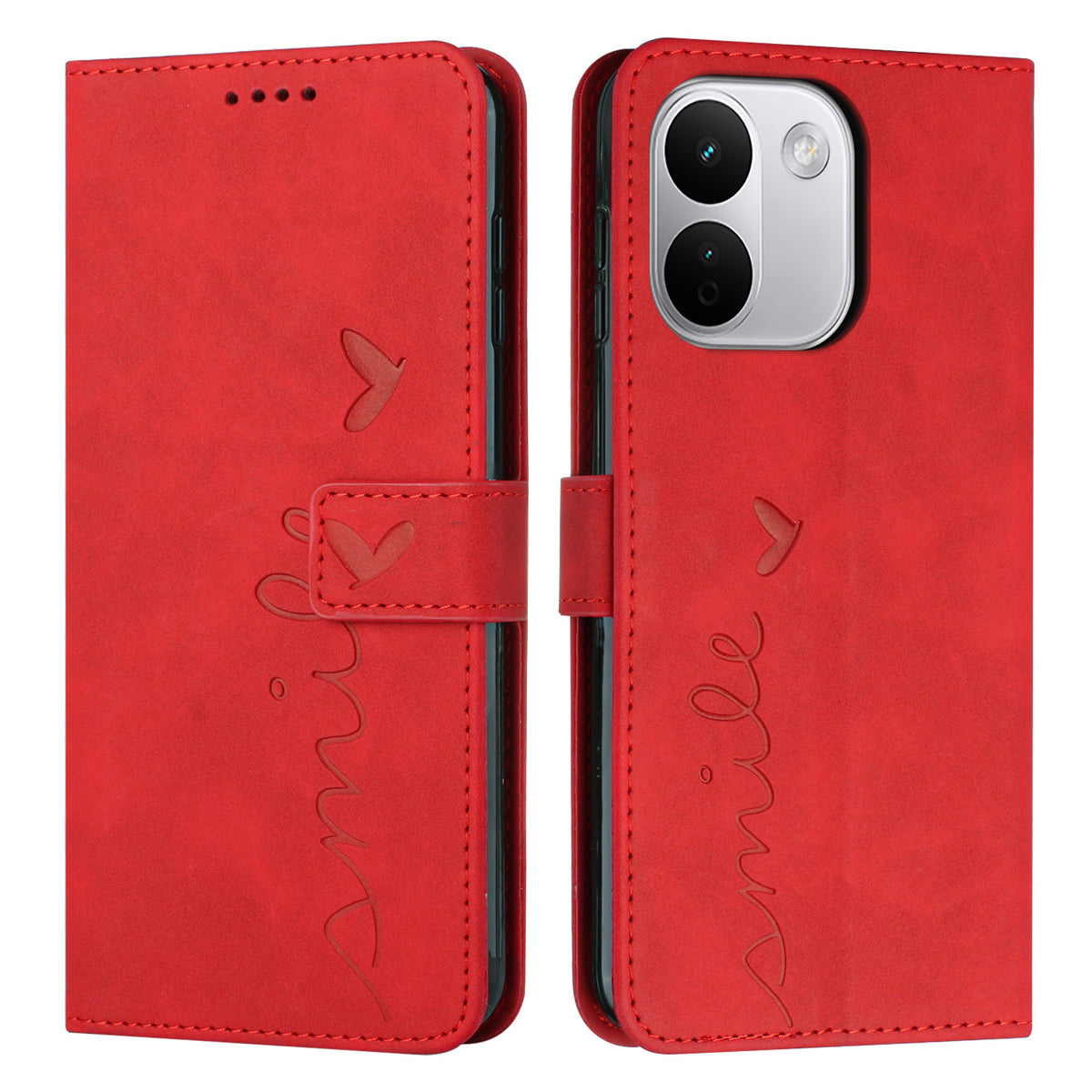 For Xiaomi Redmi Note 17 Pro Max 5G / Note 17 Pro+ 5G Stand Case PU Leather Phone Cover Imprinted Heart Pattern