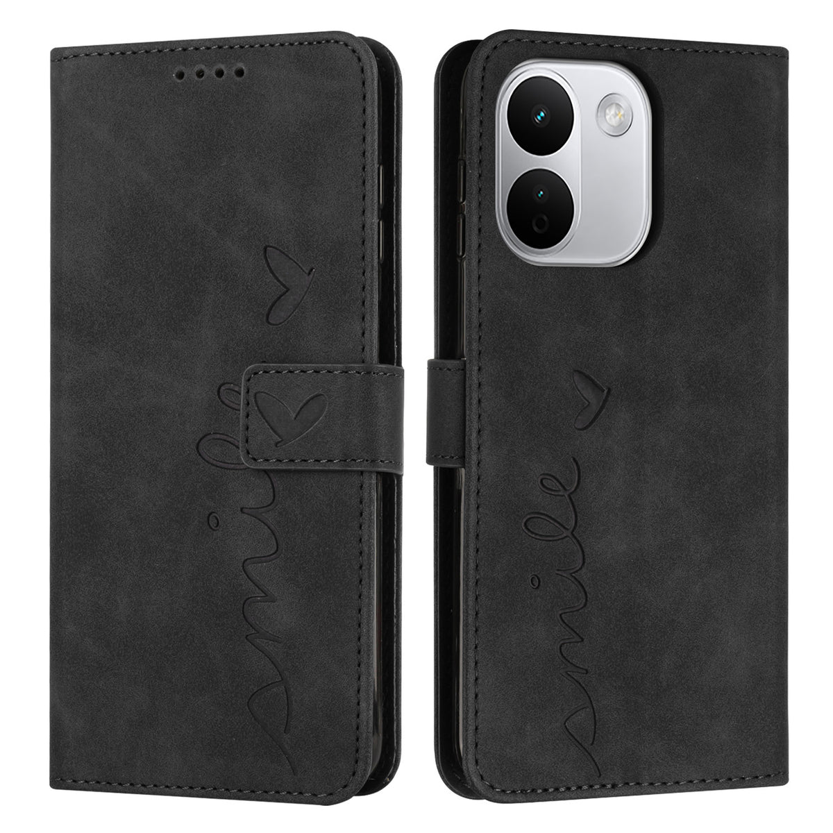 For Xiaomi Redmi Note 17 Pro Max 5G / Note 17 Pro+ 5G Stand Case PU Leather Phone Cover Imprinted Heart Pattern