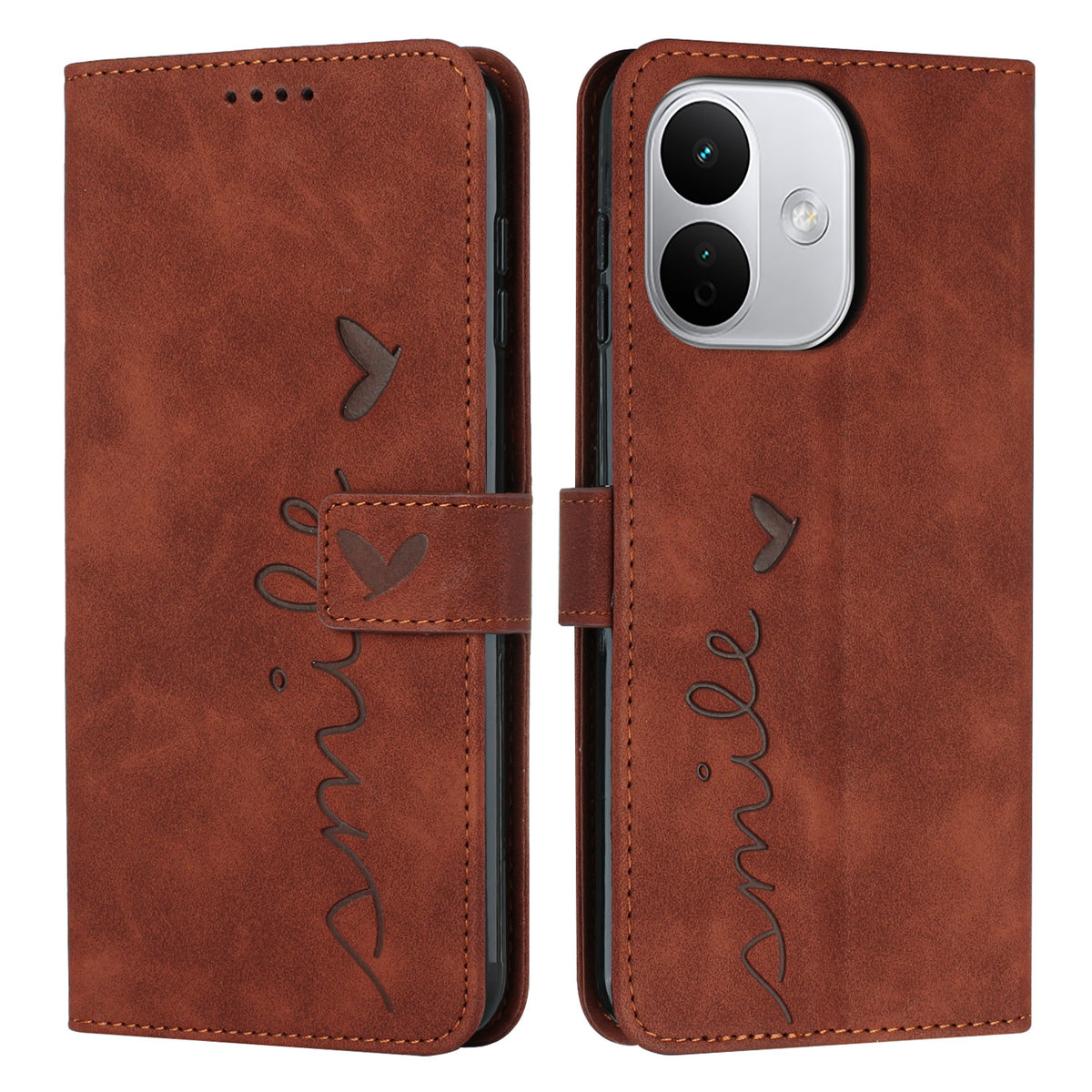 For Xiaomi Redmi Note 17 Pro 5G Stand Case PU Leather Phone Cover Imprinted Heart Pattern