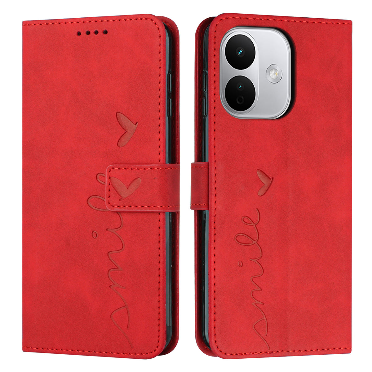 For Xiaomi Redmi Note 17 Pro 5G Stand Case PU Leather Phone Cover Imprinted Heart Pattern