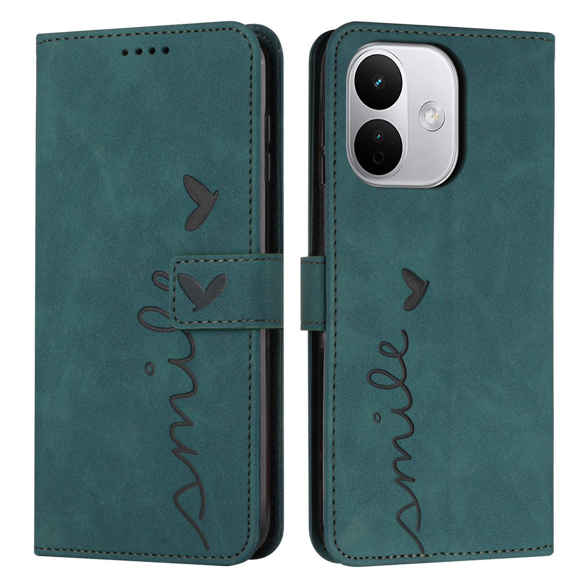 For Xiaomi Redmi Note 17 Pro 5G Stand Case PU Leather Phone Cover Imprinted Heart Pattern