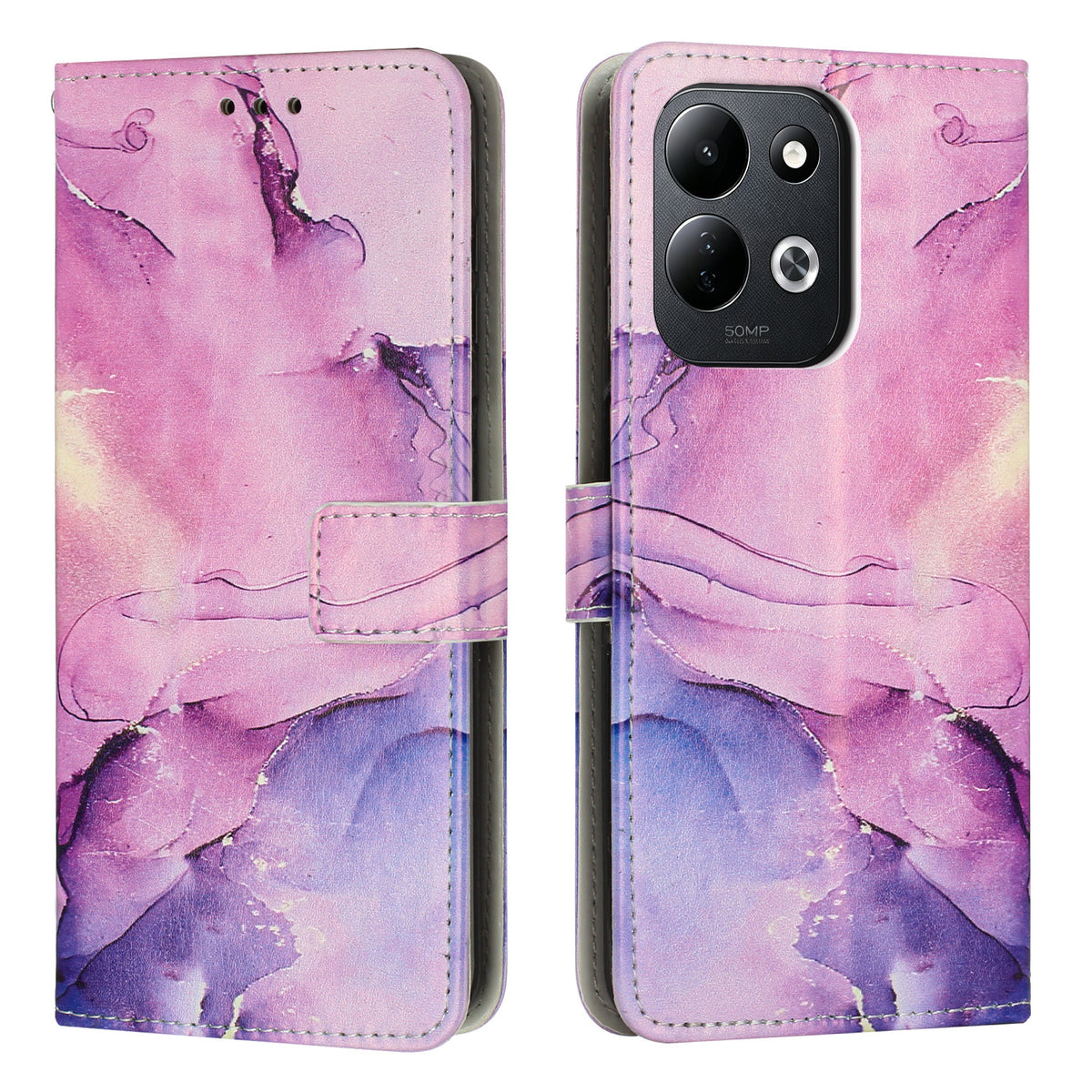 For Xiaomi Redmi 17 5G / Xiaomi Redmi 17 4G Stand Case Marble Pattern PU Leather Wallet Phone Cover