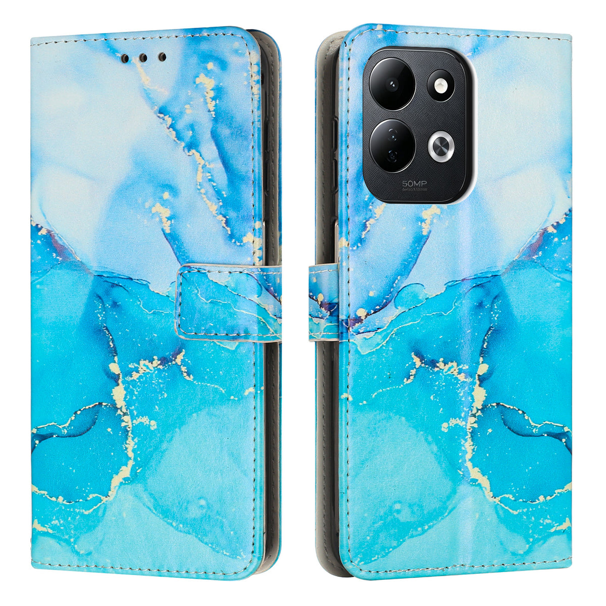 For Xiaomi Redmi 17 5G / Xiaomi Redmi 17 4G Stand Case Marble Pattern PU Leather Wallet Phone Cover