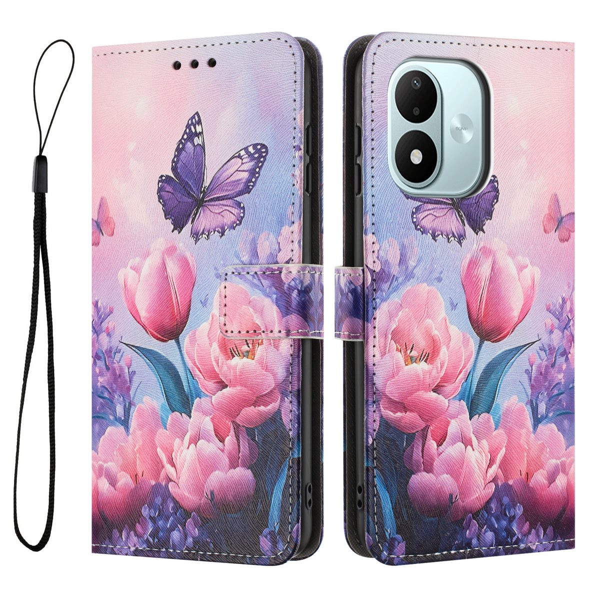 For Xiaomi Redmi Note 17 4G (Global) / Note 17 5G (Global) / Note 17 (India / China) 5G Wallet Case Pattern Printing PU Leather Phone Cover with Lanyard