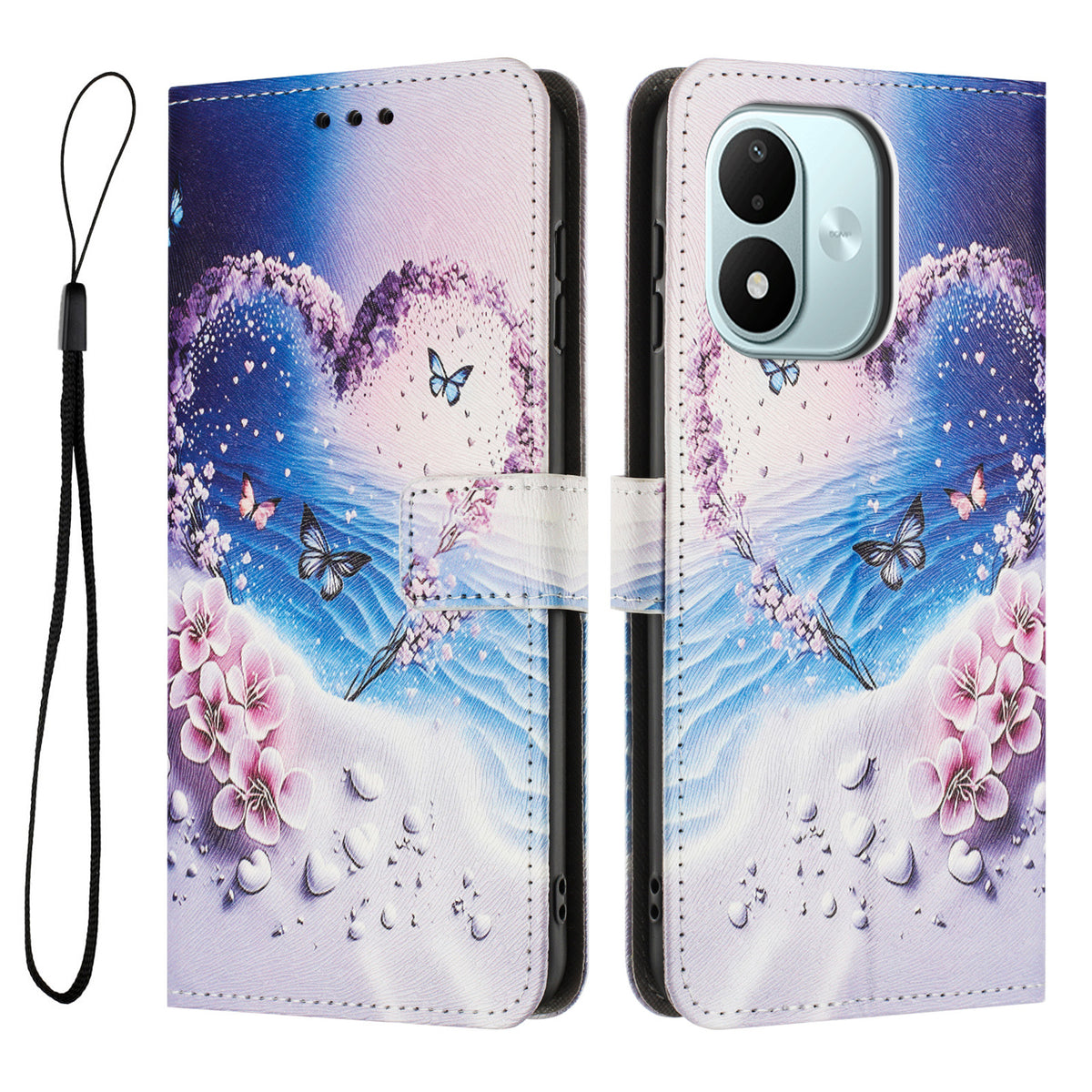 For Xiaomi Redmi Note 17 4G (Global) / Note 17 5G (Global) / Note 17 (India / China) 5G Wallet Case Pattern Printing PU Leather Phone Cover with Lanyard
