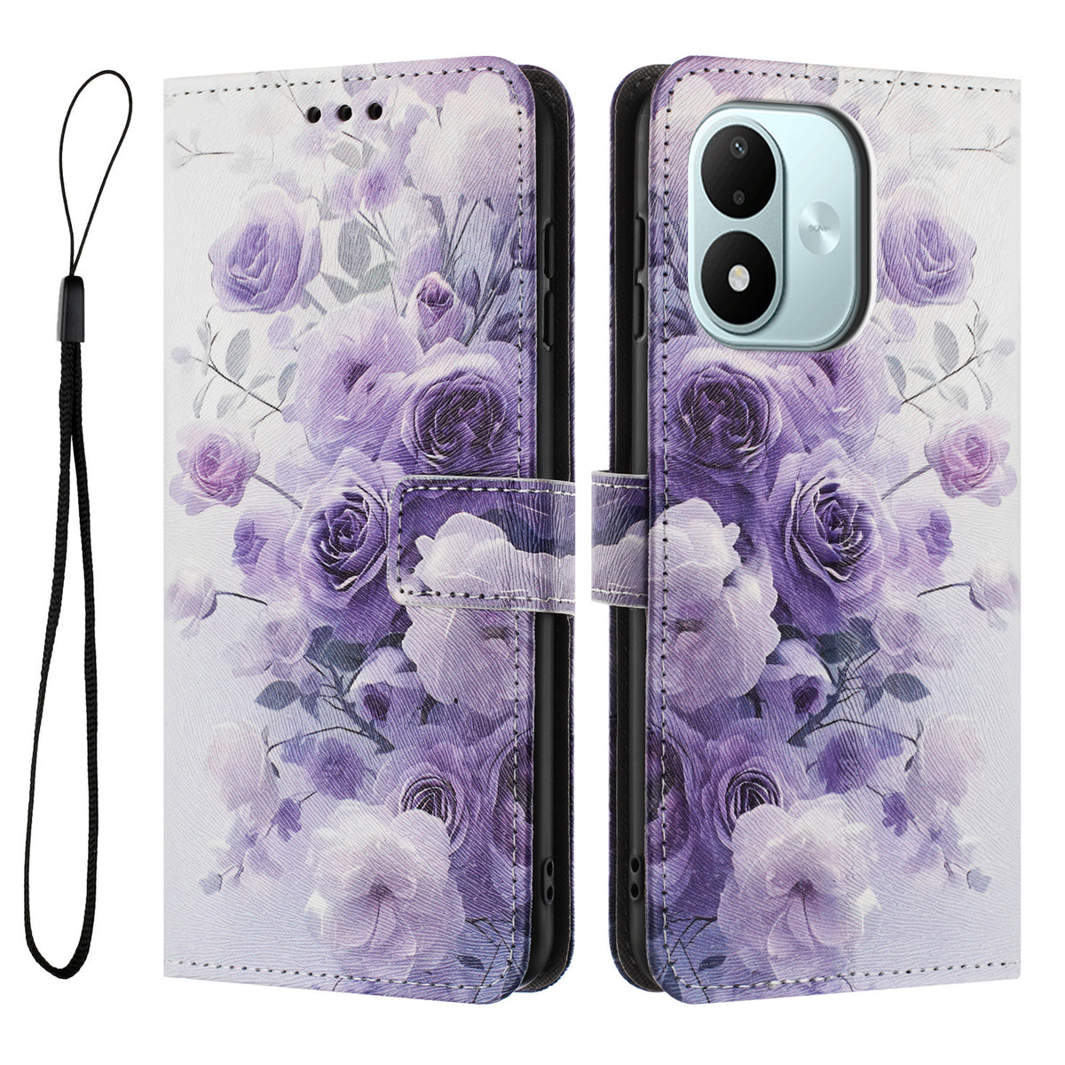 For Xiaomi Redmi Note 17 4G (Global) / Note 17 5G (Global) / Note 17 (India / China) 5G Wallet Case Pattern Printing PU Leather Phone Cover with Lanyard