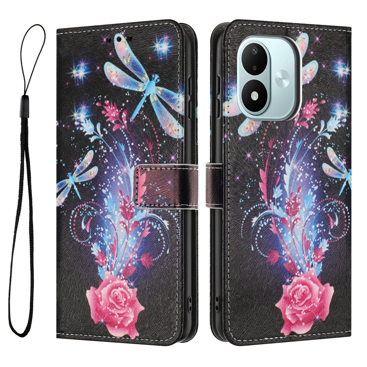 For Xiaomi Redmi Note 17 4G (Global) / Note 17 5G (Global) / Note 17 (India / China) 5G Wallet Case Pattern Printing PU Leather Phone Cover with Lanyard