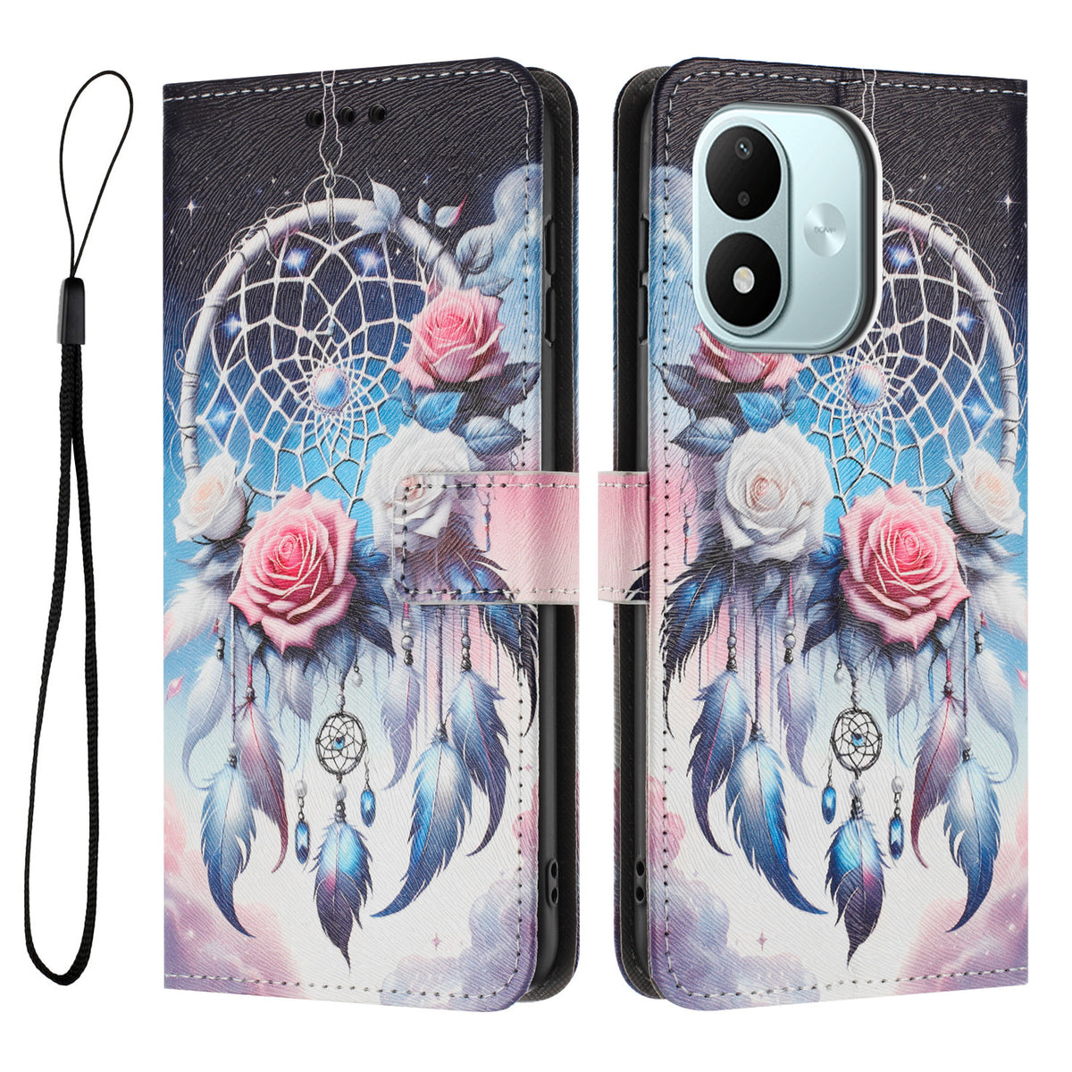 For Xiaomi Redmi Note 17 4G (Global) / Note 17 5G (Global) / Note 17 (India / China) 5G Wallet Case Pattern Printing PU Leather Phone Cover with Lanyard