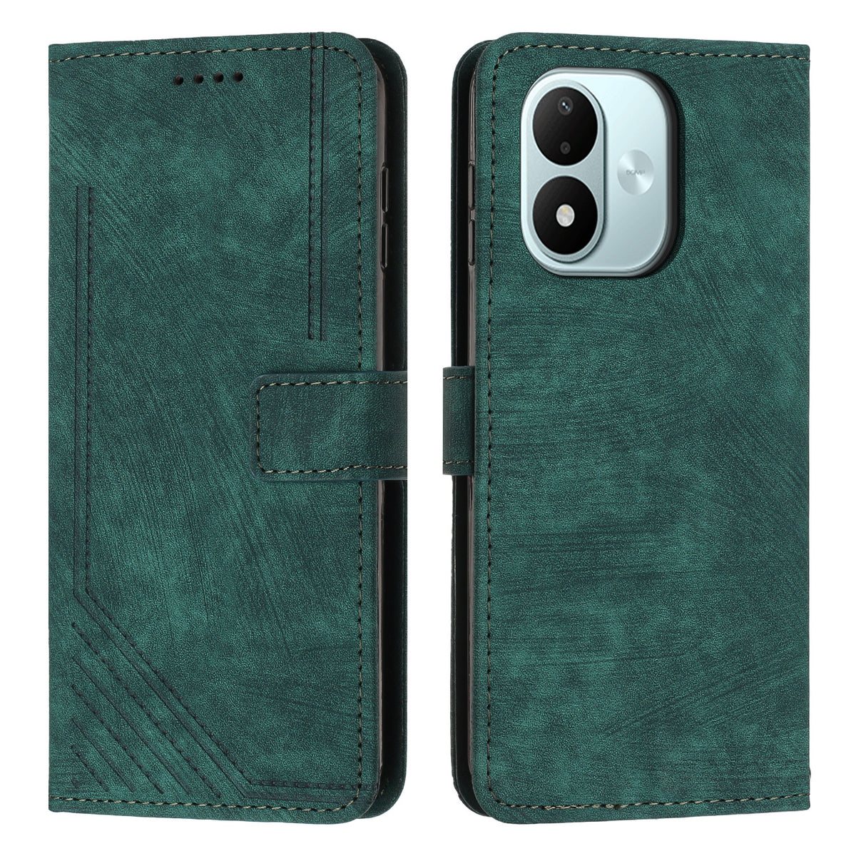 For Xiaomi Redmi Note 17 4G (Global) / Note 17 5G (Global) / Note 17 (India / China) 5G Stand Case Imprinted Lines Leather Phone Cover