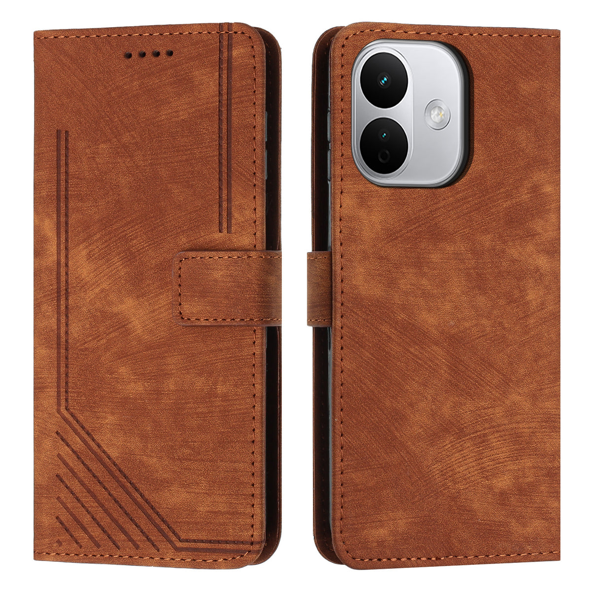 For Xiaomi Redmi Note 17 Pro 5G Stand Case Imprinted Lines Leather Phone Cover
