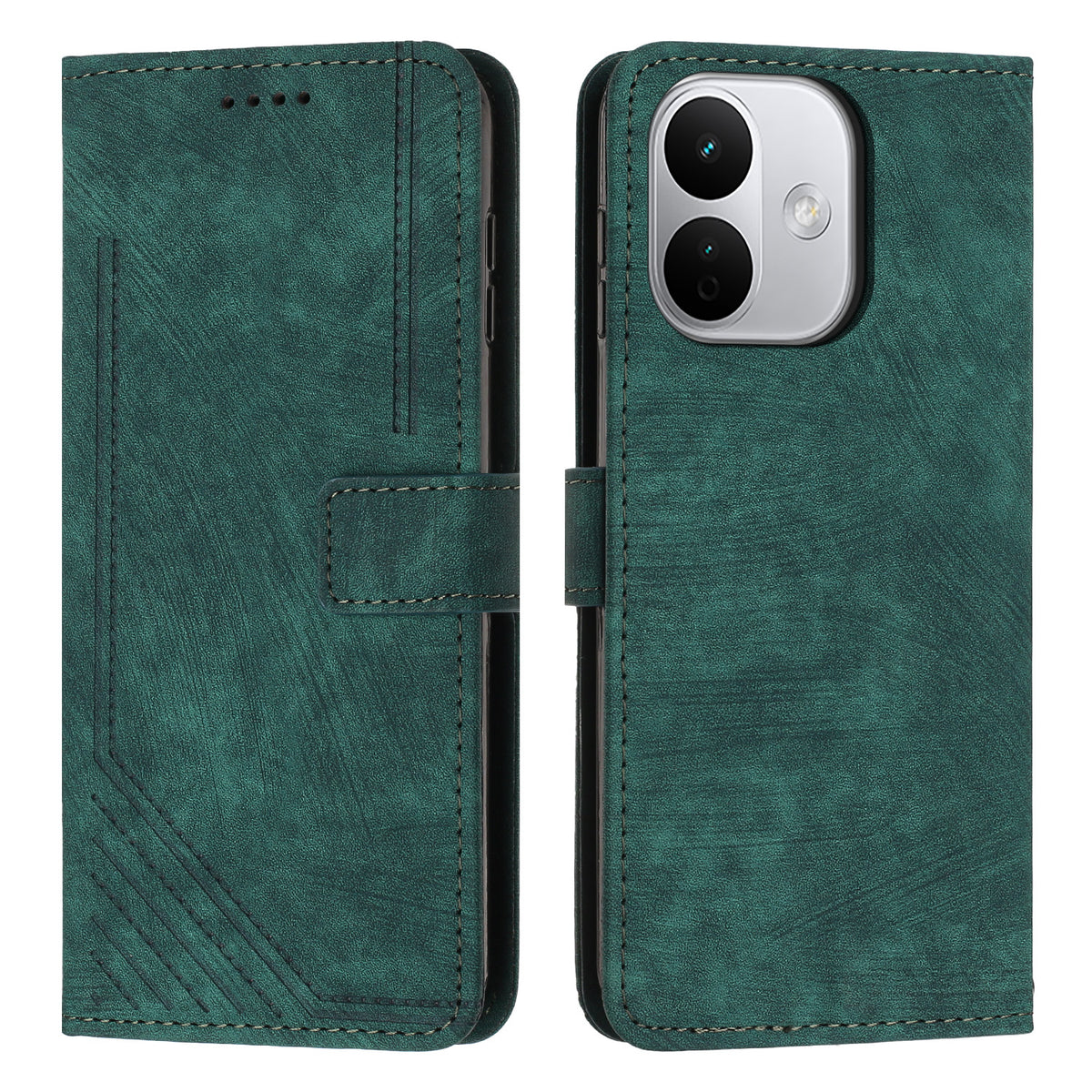 For Xiaomi Redmi Note 17 Pro 5G Stand Case Imprinted Lines Leather Phone Cover