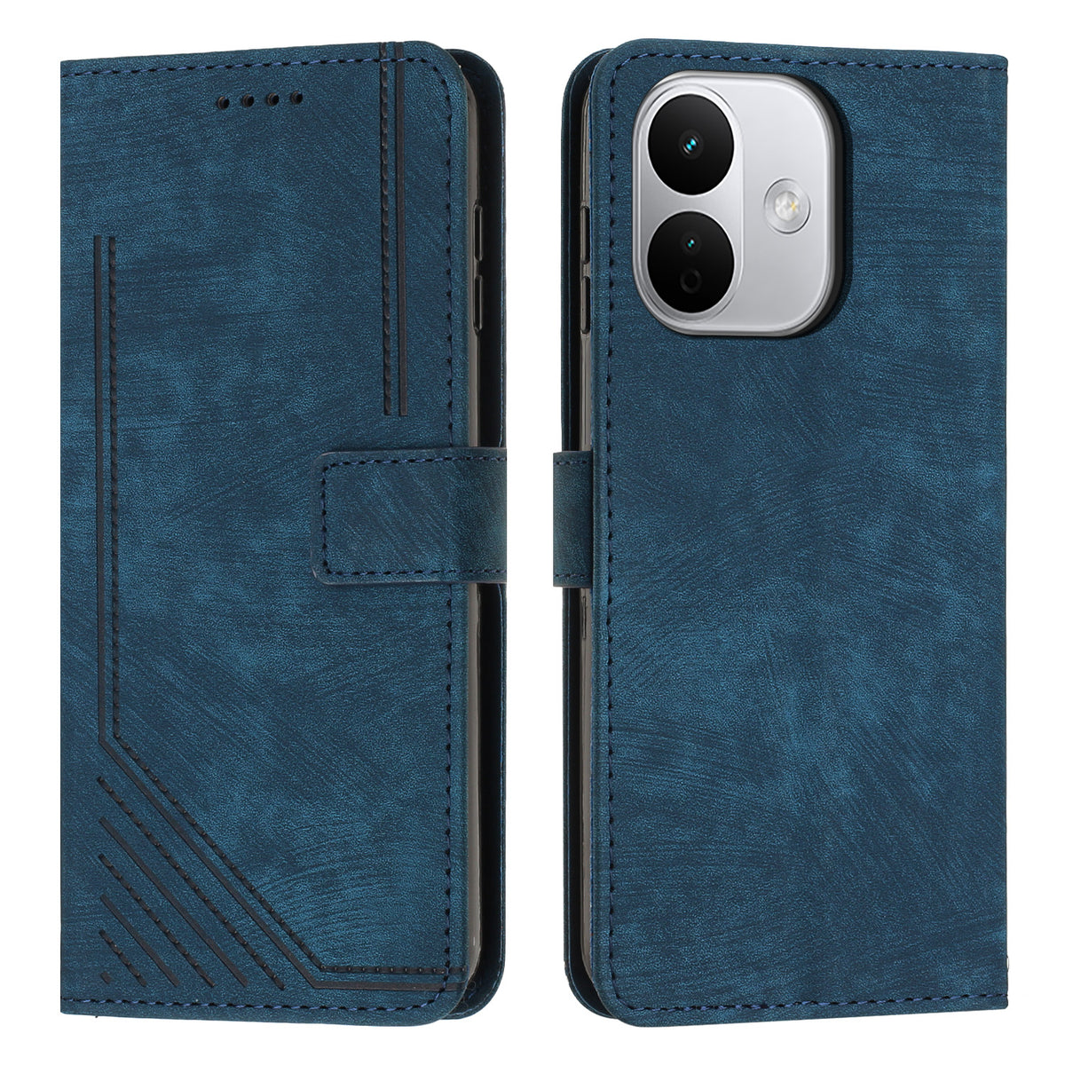 For Xiaomi Redmi Note 17 Pro 5G Stand Case Imprinted Lines Leather Phone Cover