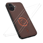 WANLONFENG til iPhone 17 KJB1 Series Magnetisk Cover med 2 stk. Hærdet Glas Skærmbeskytter Tech Fabric Texture PC+TPU Telefoncover
